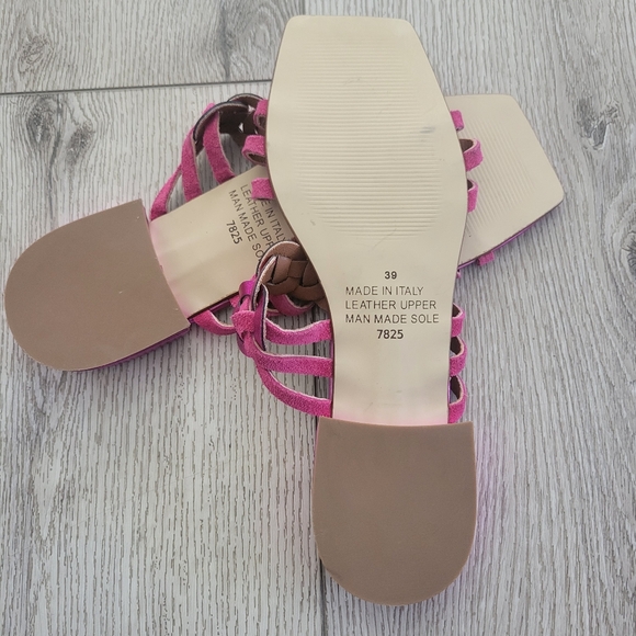 Libera Mente Fucsia Leather Woven Sandals - Picture 7 of 9